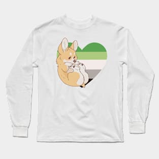 Aromantic Pride Corgi Long Sleeve T-Shirt